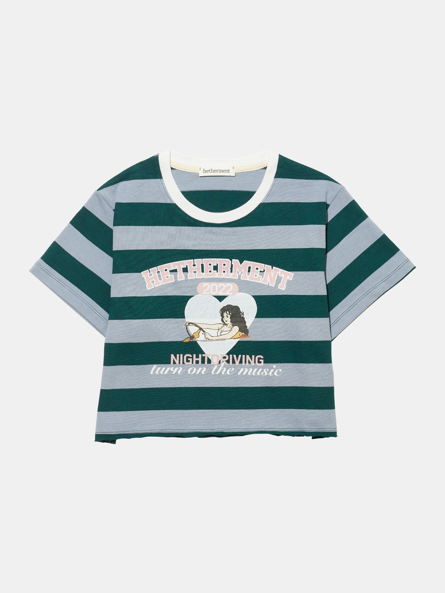 hether vintage stripe t-shirts (green)
