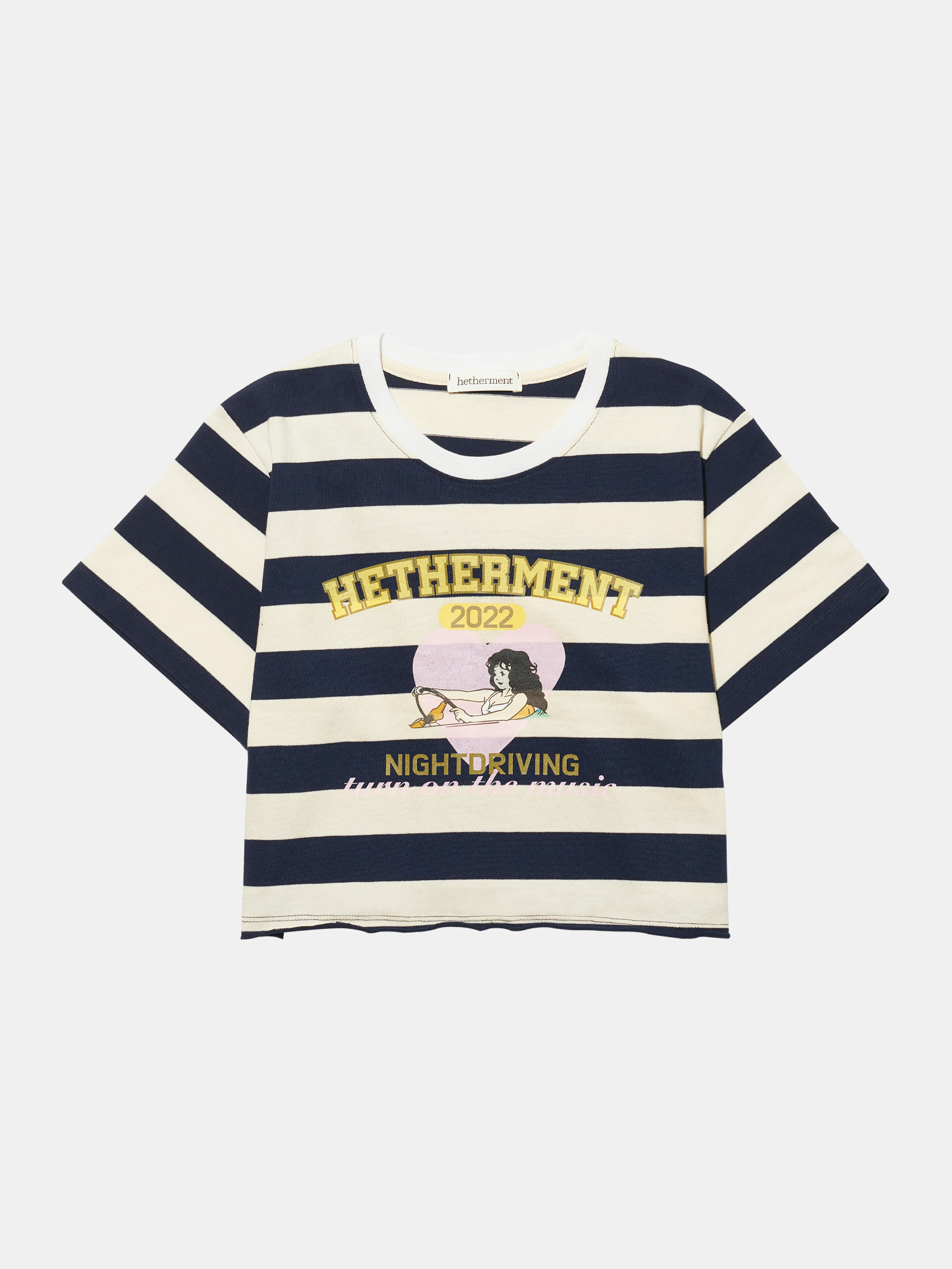 hether vintage stripe t-shirts (navy)