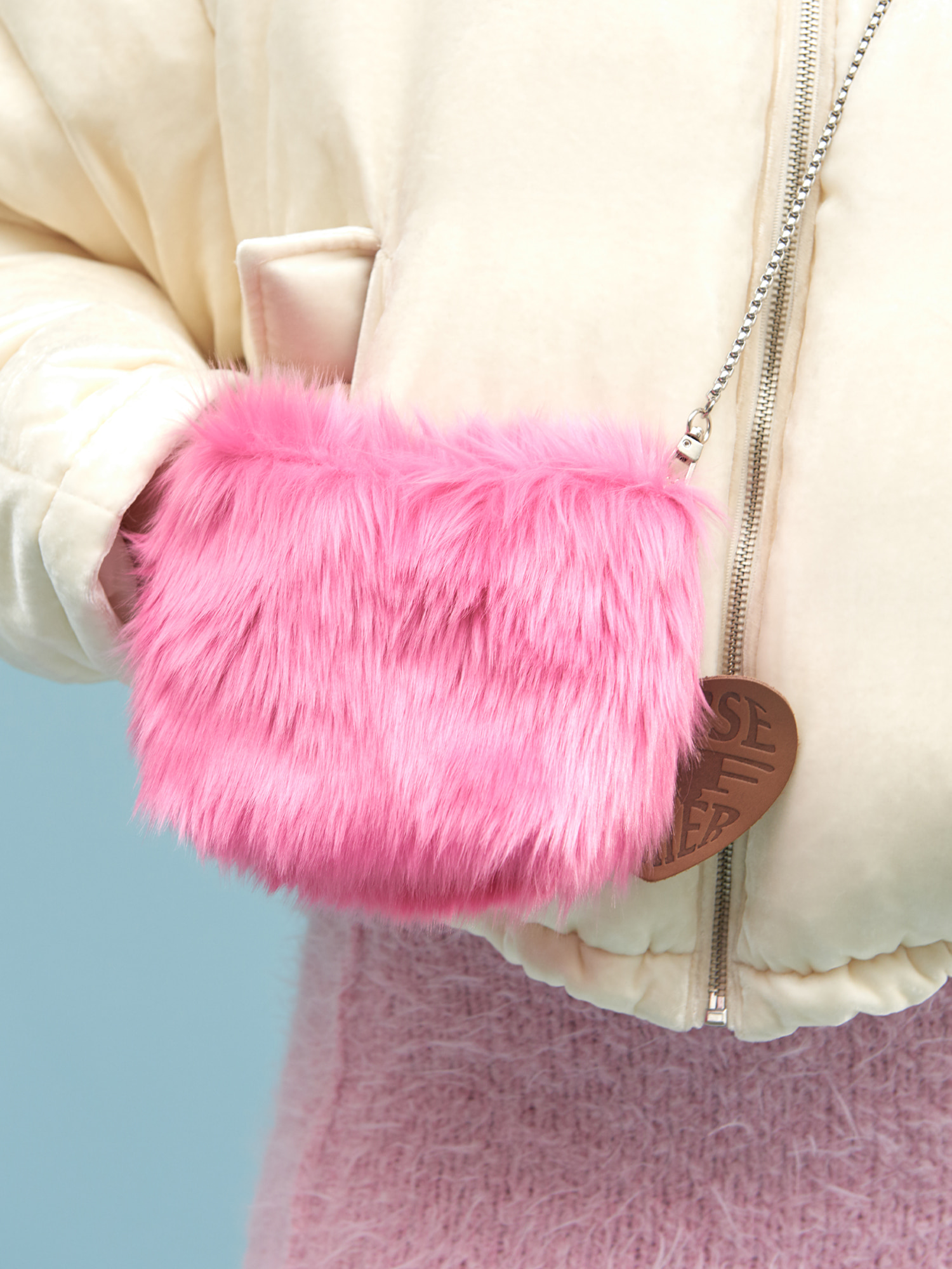 baby hether fur bag (pink)