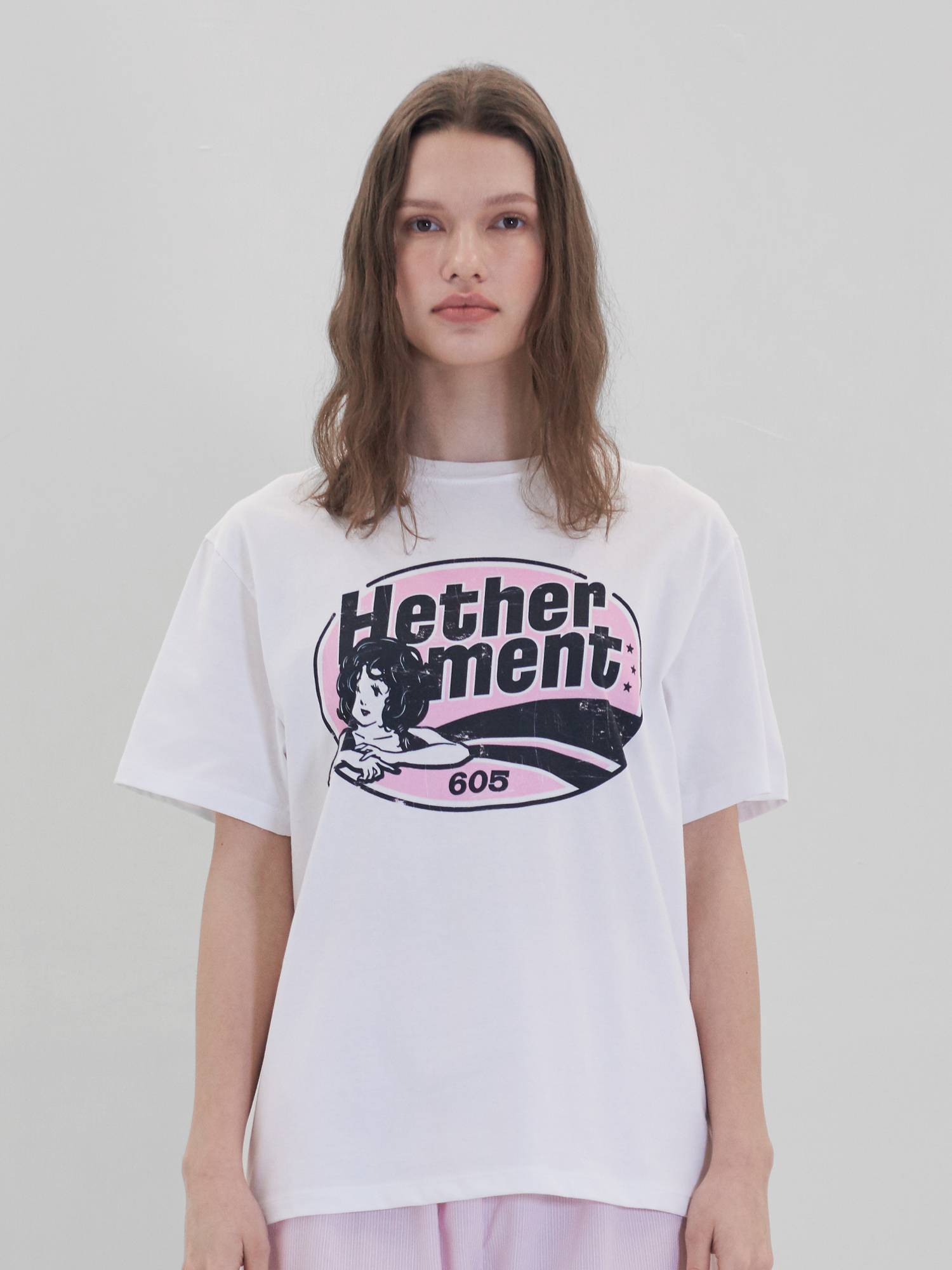 (refurb) pink hether t-shirts (white)