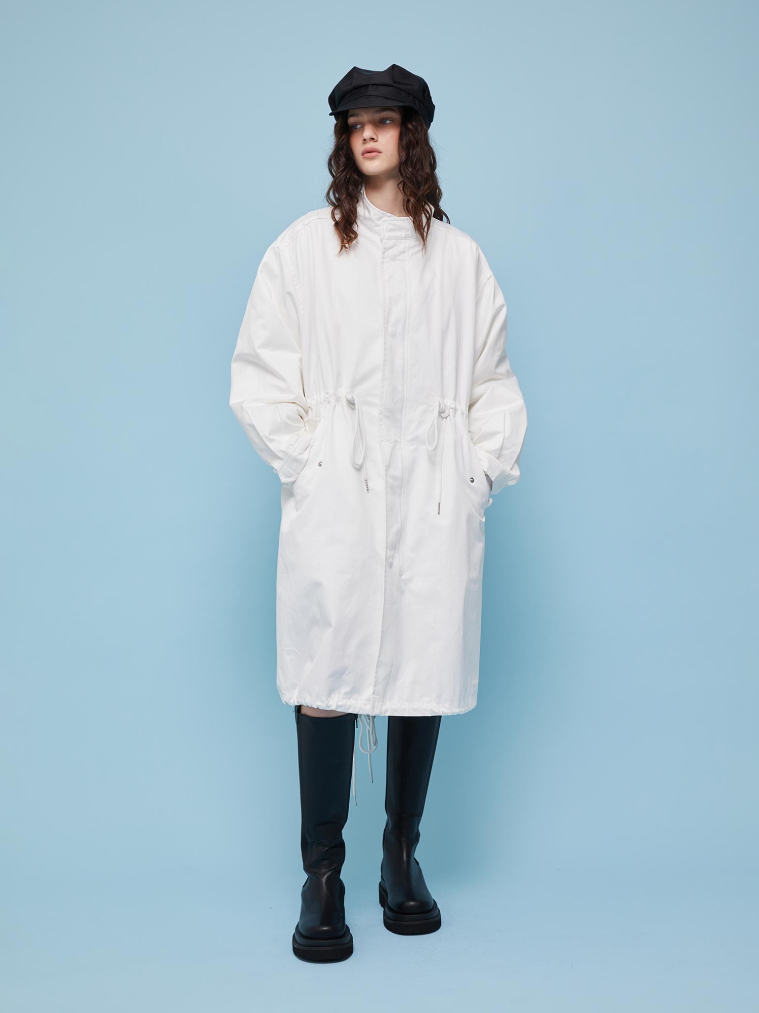 quilted fishtail parka (white)